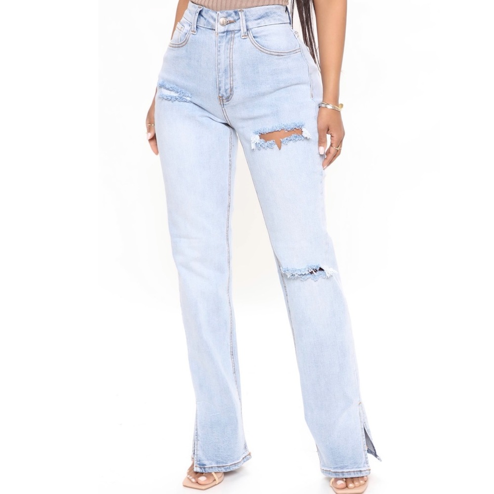 Fashion Nova Split Hem Stretch Jeans 1